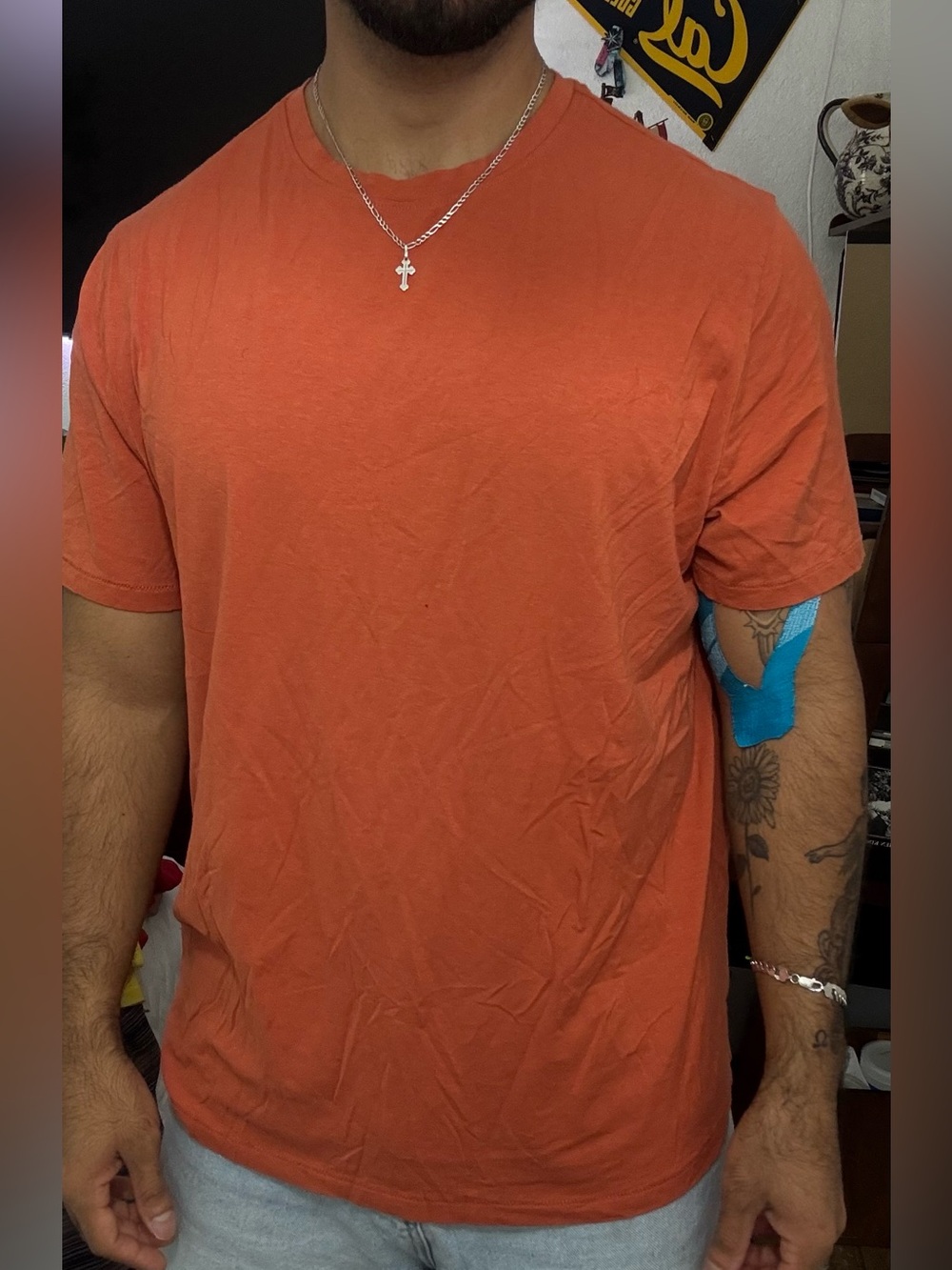 William Rast Men's Short Sleeve Tee in Rust Orange